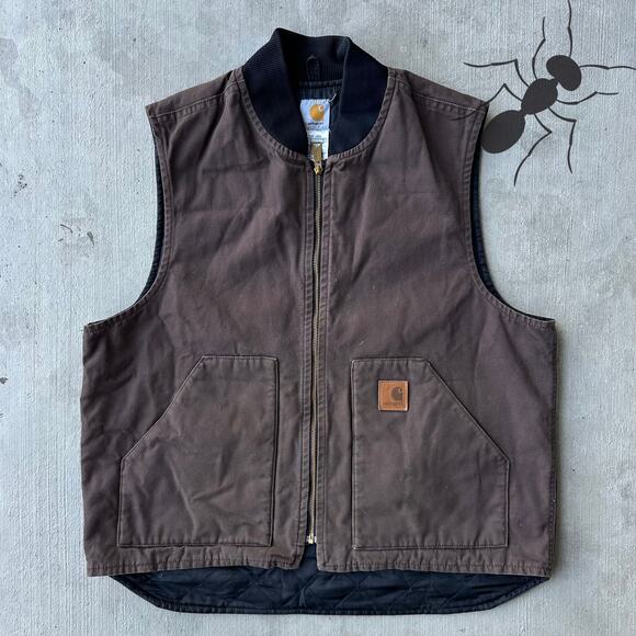 Carhartt Other - Vintage Y2K Carhartt V47 DKB brown work wear vest
